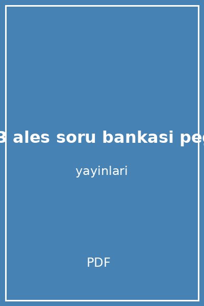 2023 ales soru bankasi pegem