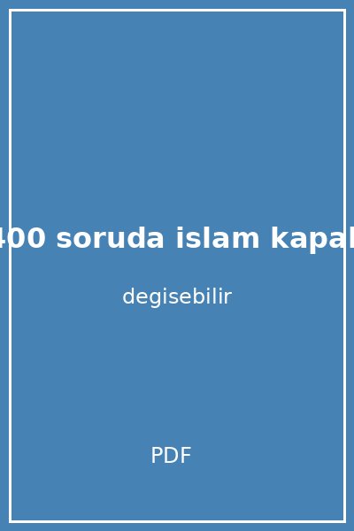 400 soruda islam kapak