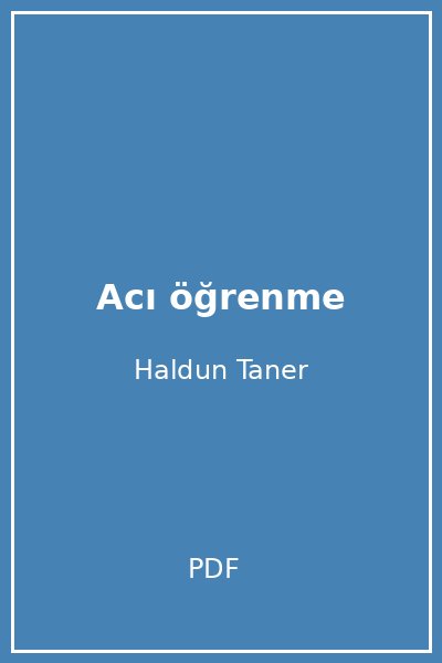 Acı öğrenme
