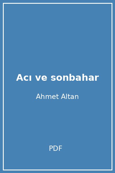 Acı ve sonbahar
