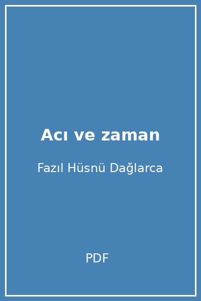 Acı ve zaman
