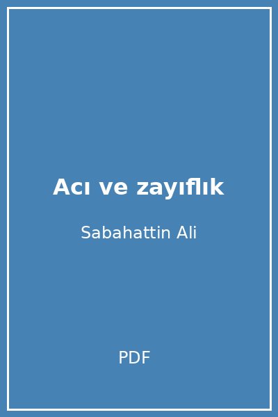 Acı ve zayıflık