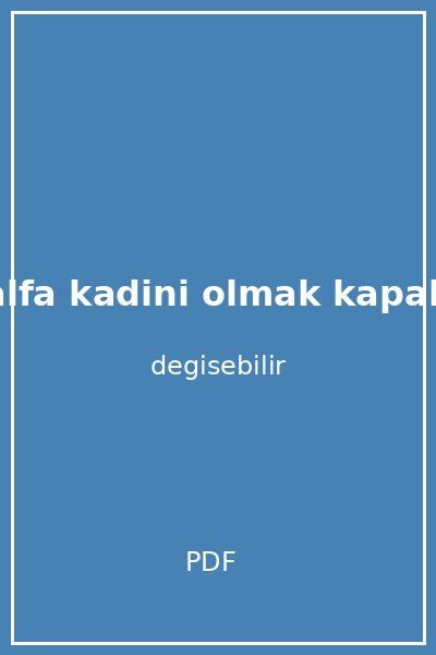 alfa kadini olmak kapak