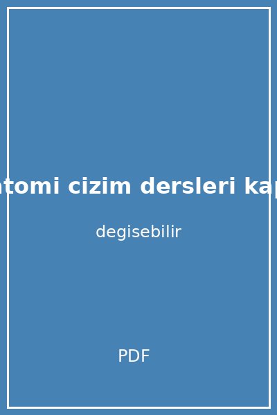 anatomi cizim dersleri kapak