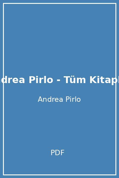 Andrea Pirlo - Tüm Kitaplar