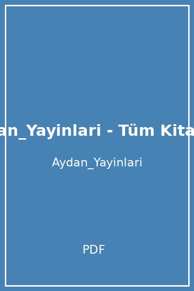 Aydan_Yayinlari - Tüm Kitaplar
