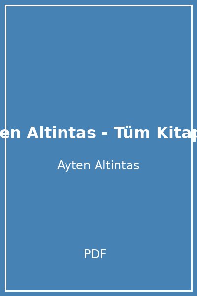 Ayten Altintas - Tüm Kitaplar