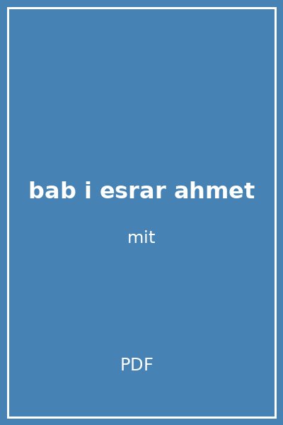 bab i esrar ahmet