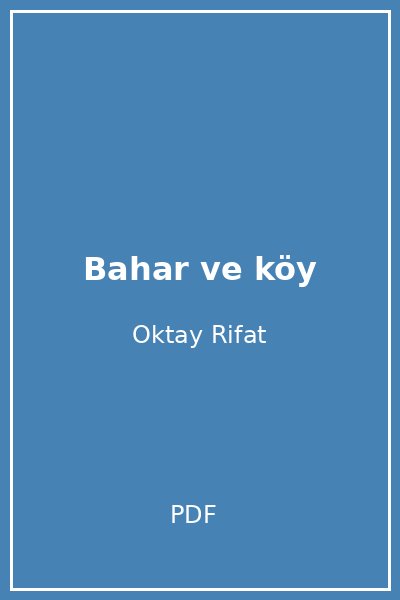 Bahar ve köy