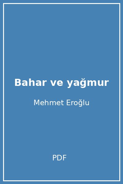Bahar ve yağmur