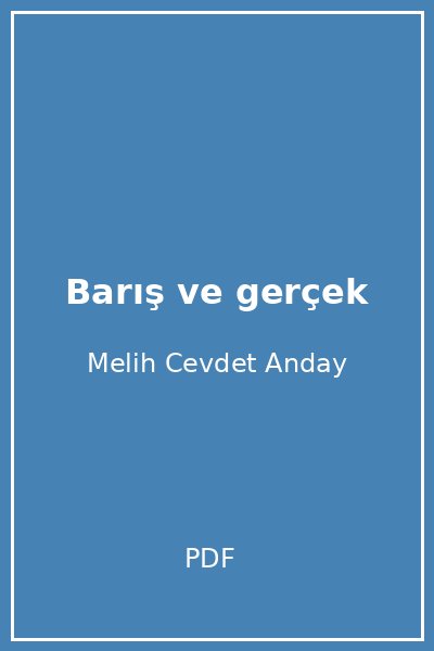 Barış ve gerçek