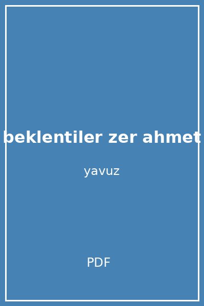 beklentiler zer ahmet