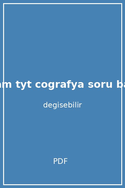 benim hocam tyt cografya soru bankasi kapak