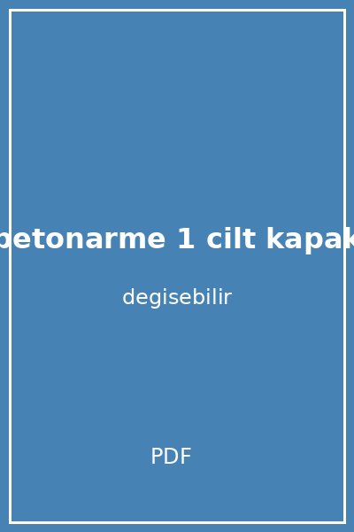 betonarme 1 cilt kapak