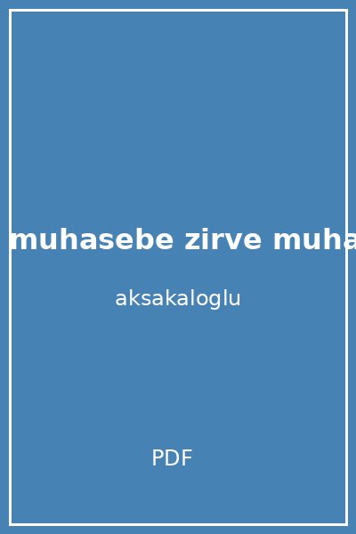 bilgisayarli muhasebe zirve muhasebe programi dilek