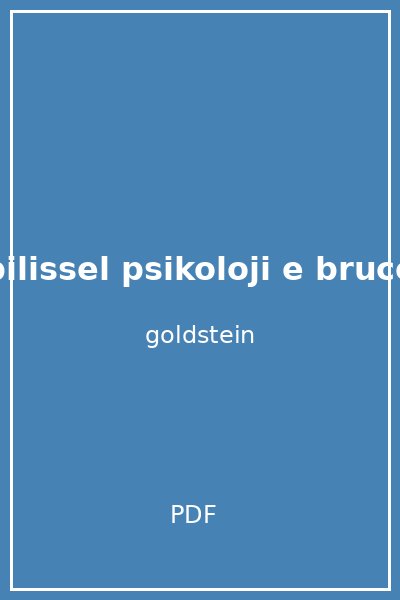 bilissel psikoloji e bruce