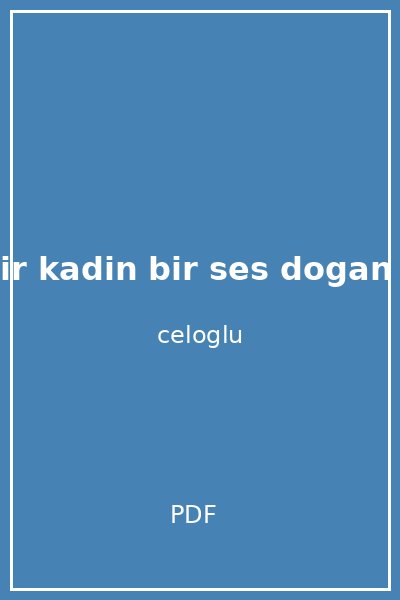 bir kadin bir ses dogan c
