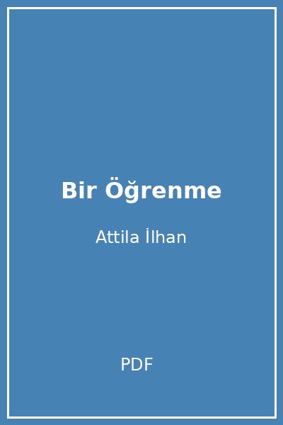 Bir Öğrenme