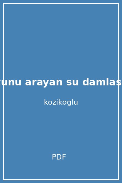 bulutunu arayan su damlasi t lin