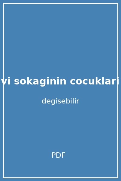 cebelavi sokaginin cocuklari kapak