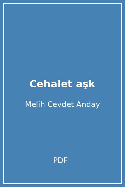 Cehalet aşk