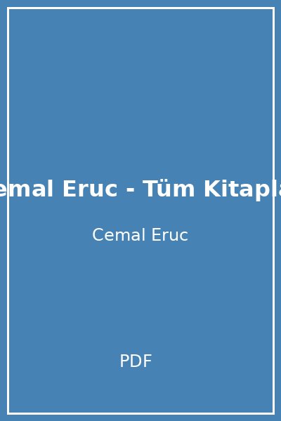 Cemal Eruc - Tüm Kitaplar