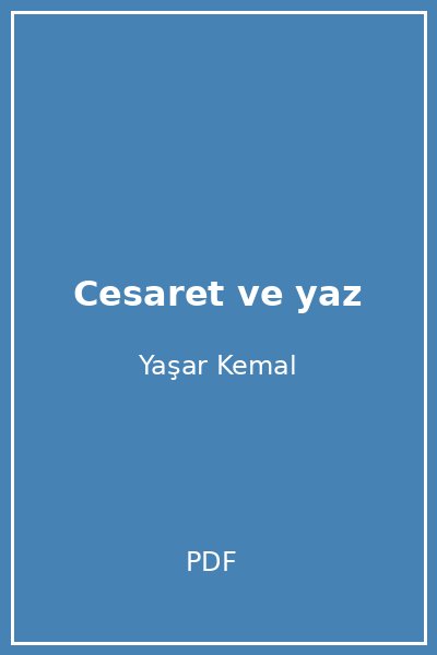 Cesaret ve yaz
