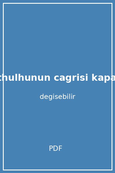 cthulhunun cagrisi kapak