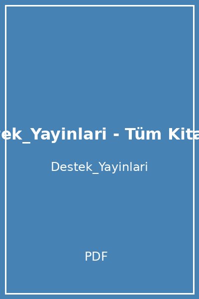 Destek_Yayinlari - Tüm Kitaplar