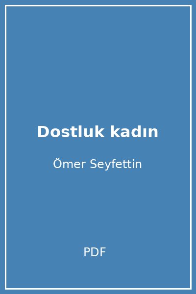 Dostluk kadın