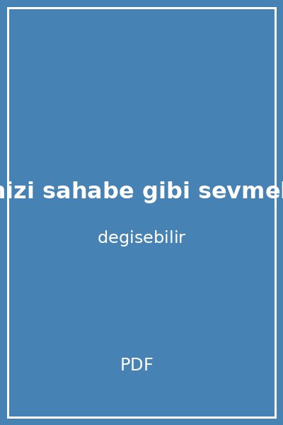 efendimizi sahabe gibi sevmek kapak