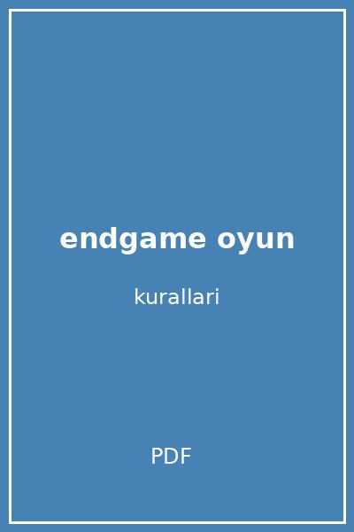 endgame oyun