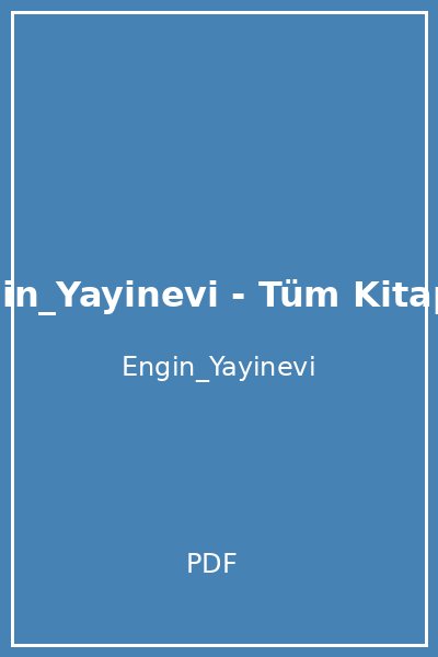 Engin_Yayinevi - Tüm Kitaplar