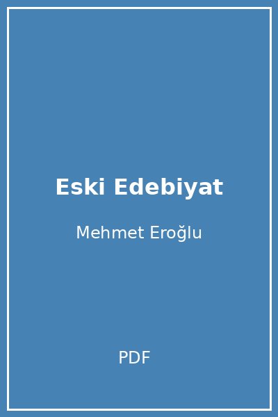Eski Edebiyat