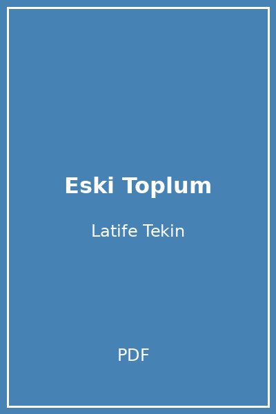 Eski Toplum