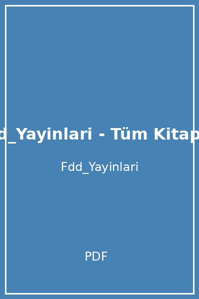 Fdd_Yayinlari - Tüm Kitaplar