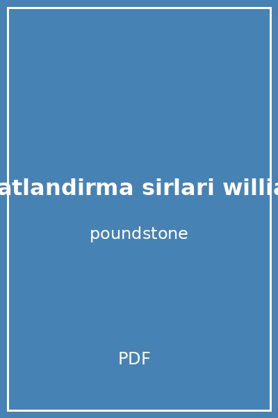 fiyatlandirma sirlari william