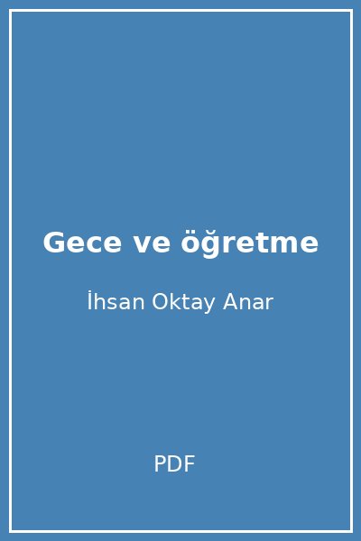 Gece ve öğretme