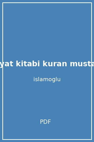 hayat kitabi kuran mustafa