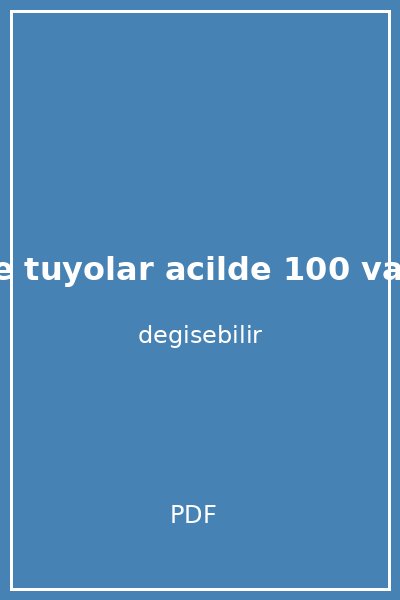 hekimlere tuyolar acilde 100 vaka kapak