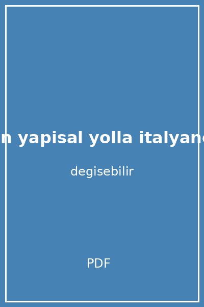 herkes icin yapisal yolla italyanca kapak