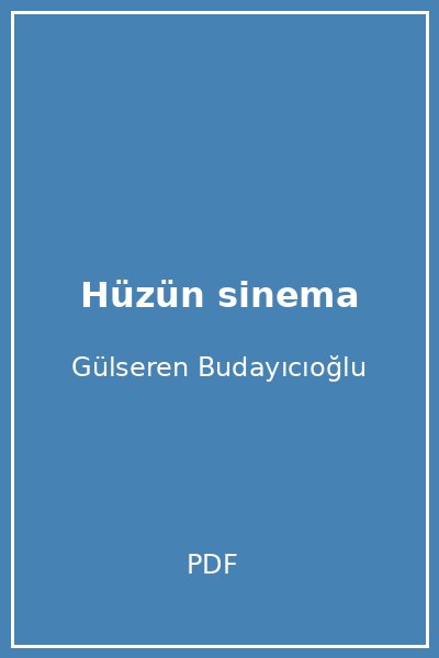 Hüzün sinema