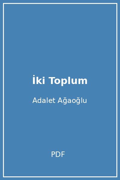 İki Toplum