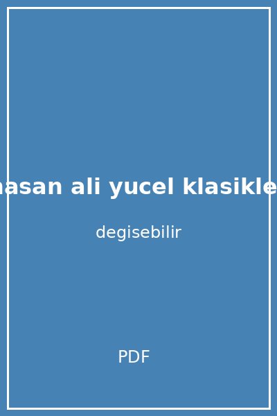 ilyada hasan ali yucel klasikler kapak