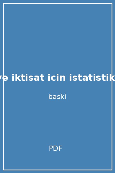 isletme ve iktisat icin istatistik ekonomik