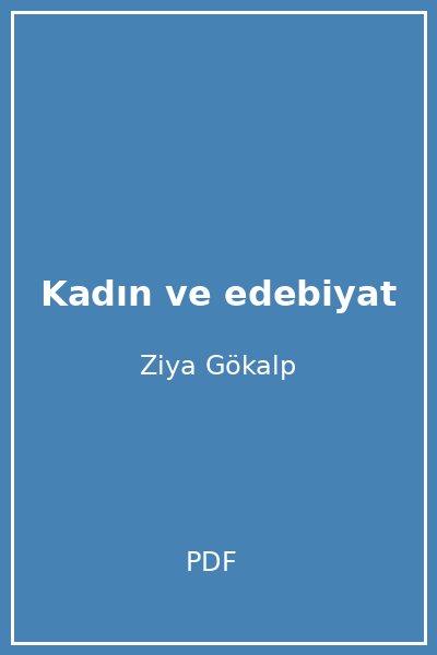 Kadın ve edebiyat