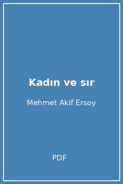 Kadın ve sır