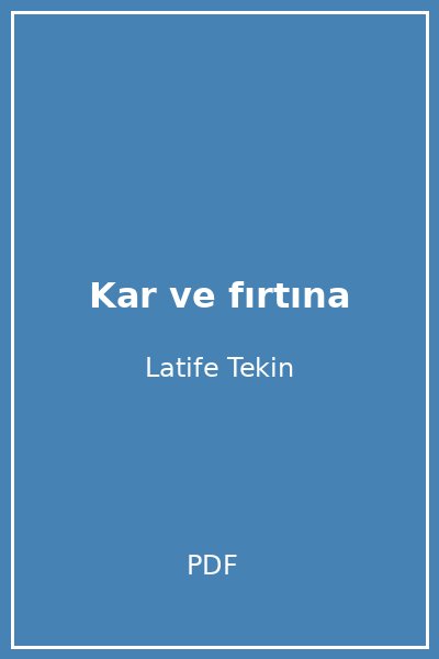 Kar ve fırtına