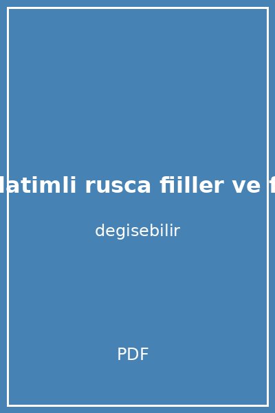 konu anlatimli rusca fiiller ve fiil cekimleri kapak