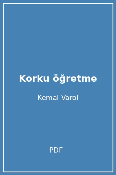 Korku öğretme